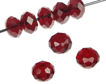 8 SIAM RED 6mm Swarovski Beads Article 5040 6mm Crystal Beads Dark Red Beads Rondelle Donut Swarovski Spacers