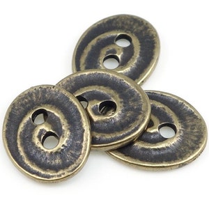 Antique Brass Button Findings TierraCast SWIRL Button Clasp Findings Leather Jewelry Supplies Metal Buttons Bronze Buttons PF793 image 1
