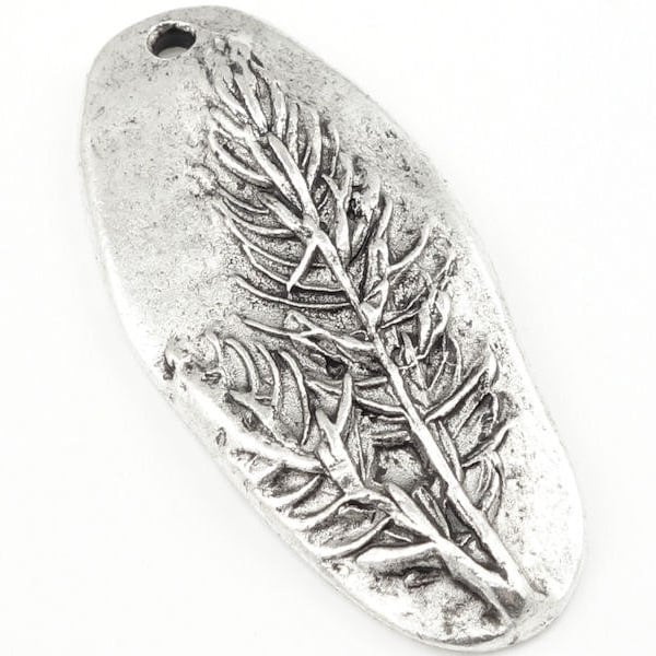 Antique Silver Pendant Silver Tree Pendant Forest Pendant Woods Evergreen Pine for Nature Jewelry Woodland Organic Oval Shape Silver Jewelry