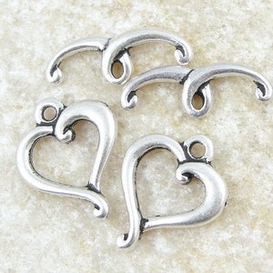 Heart Toggles Silver Clasp TierraCast JUBILEE HEART Clasp Findings - Antique Silver Toggle Tierra Cast (PF67)