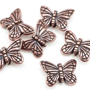 TierraCast MONARCH Beads Antique Copper Beads Copper Butterfly Beads Tierra Cast Pewter Jewelry Beads for Copper Jewelry (P560)