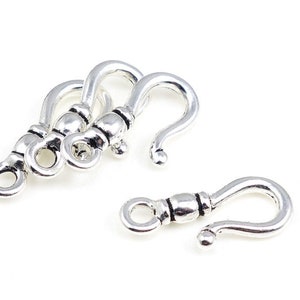 TierraCast CLASSIC HOOK in Antique Silver - Hook Clasp Findings - Silver Necklace Findings (PF403)