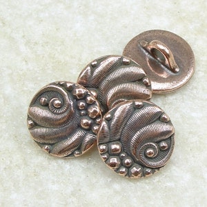 12mm Copper Button Findings TierraCast Czech Round Button Clasp Findings Copper Findings for Leather Jewelry 4 or More Pieces P1496 image 1