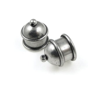 Customizable 10mm Recessed Channel Antique Pewter Dark Silver Large Kumihimo Caps Tierracast PAGODA Cord End Caps PF2103 image 1