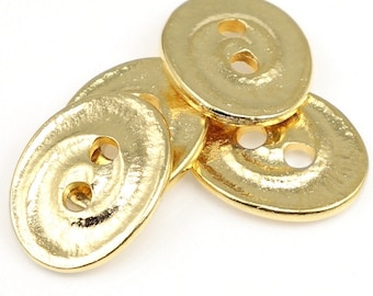 Bright Gold Button Findings for Leather Jewelry TierraCast SWIRL BUTTON Clasp Plated Pewter Buttons Jewelry Making Craft Supplies (PF792)
