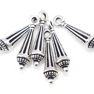 Antique Silver Charms Silver TierraCast Column Drop Column Charm Bali Charms Tierra Cast Pewter (P644)