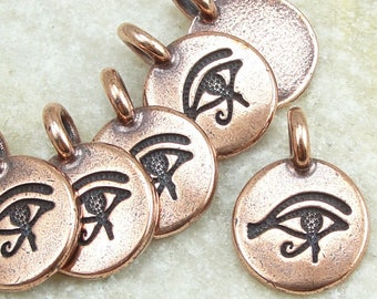 Eye of Horus Pendant Antique Copper Pendant TierraCast You Collection Small Tiny Delicate Copper Charm Egyptian Metaphysical (P1464)