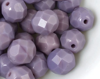 25 Orchid Purple Beads - 8mm Round Czech Glass Beads - OPAQUE DARK AMETHYST - Lavender Lilac Light Purple Firepolish Fire Polish Beads