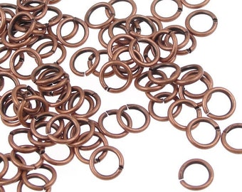 100 5mm Copper Jumprings 20g Solid Copper Jump Rings Antique Copper Findings Aged Solid Copper Oxidized Copper (FSAC15)