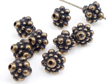 Antique Brass Beads Brass Bali Beads TierraCast PAMADA 8mm Beads Antique Bronze Beads Jewelry Beads Tierra Cast Pewter Beads  (PA18)