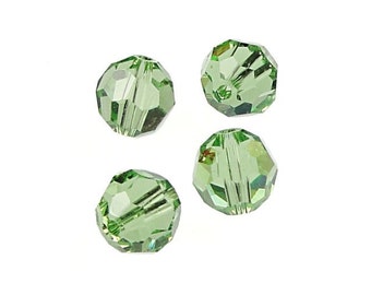 8mm PERIDOT Swarovski Beads 5000 8mm Faceted Round Beads Swarovski Austrian Crystal Light Peridot Green