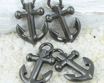 TierraCast Anchor Charms - Black Oxide Gunmetal Gun Metal Charms - Black Anchor Nautical Sea Charms Ocean Beach Charms (P1113)