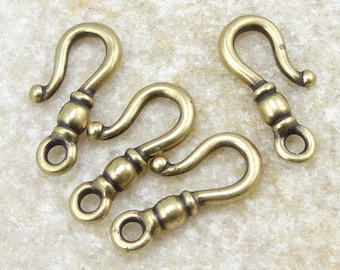 TierraCast CLASSIC CLASP HOOK Findings - 19mm Antique Brass Hook - Tierra Cast Brass Oxide Bronze Findings (pf562)