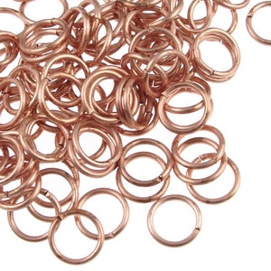 100 Solid Copper 8mm 18g Jump Rings Copper Findings 18 Gauge Jumprings Raw Bright Copper (FSC42)