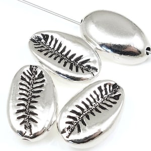 Antique Silver Cowrie Beads Silver Beads for Jewelry Making -  14mm x 9mm TierraCast Cowrie Shell Beach Beads for Summer Jewelry (P2317)