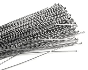 144 Pieces of 3" Gunmetal Headpins - 21G Headpins Head Pin Findings 3 Inch 21 Gauge Gun Metal (FSGM71)