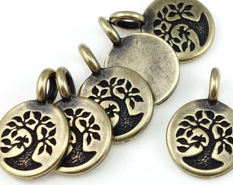 Antique Brass Charms Brass Tree of Life Charms TierraCast TREE Charm You Collection Mini Pendant Bronze Charms Yoga Charms Mindfulness P1325