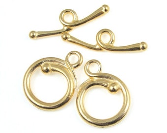 Gold Toggles - TierraCast RENAISSANCE Clasp Set - Bright Gold Clasp Findings -  Makers Collection (PF2053)