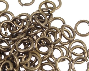 100 TierraCast 7mm 16 gauge Jump Rings - Vintage Style Antique Brass Oxide Finish (PH18)