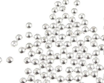 Bulk Bag - 1000 3mm Silver Plated Round Beads Silver Beads Silver Ball Beads Spacers Metal Beads (FS89)