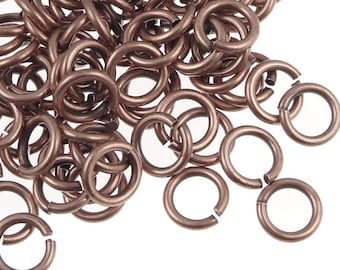 100 Antique Copper Jump Rings - TierraCast 7mm Copper Jumpring Findings - 16 Gauge - 16 g Saw Cut (PH9)