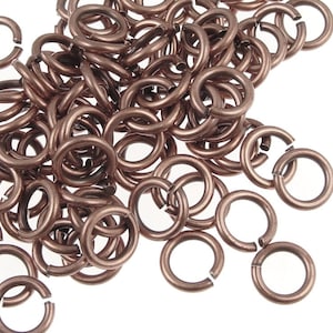 100 Antique Copper Jump Rings - TierraCast 7mm Copper Jumpring Findings - 16 Gauge - 16 g Saw Cut (PH9)