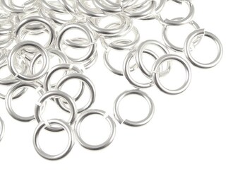 100 Silver Jump Rings TierraCast 7mm 16 Gauge Jumpring Findings - Silver Findings for Jewelry Making - Thick Heavy Jump Rings (PH36)