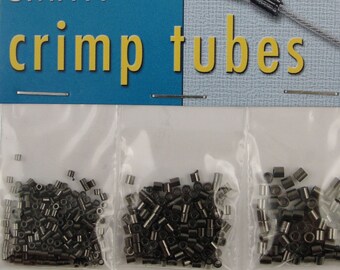 475 Gun Metal Plated Crimp Tube Beads - Assorted Sizes (FSGM98)