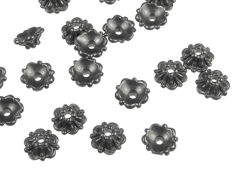 TierraCast 5MM TIFFANY Black Bead Caps - Gunmetal Beadcaps - Gun Meta…