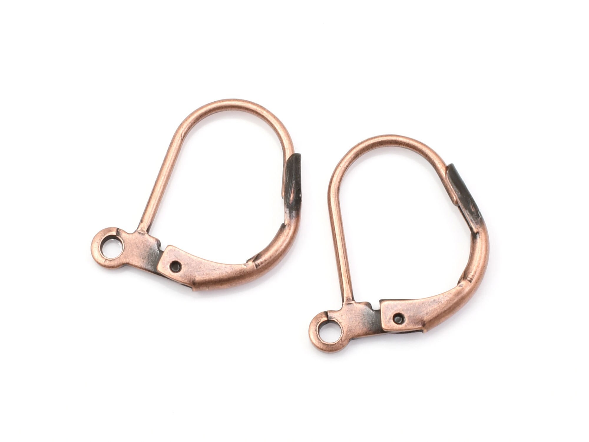 10/30x Lever Back Earring Hooks, Bronze Earring Wires French Hooks, French Earring  Hooks W/open Loop, Locking Ear Wires Charm Findings 