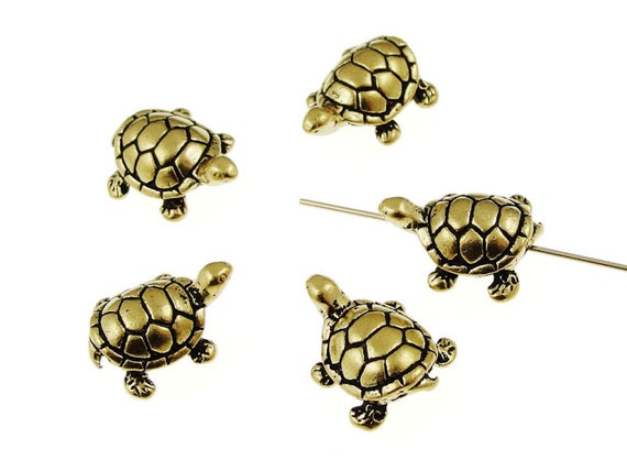 15mm x 11mm Antique Silver TierraCast Pewter Turtle Bead #CK100