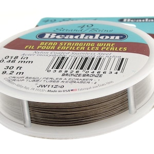 Bronze Beadalon 49 Strand .018 Professional Beading Wire 30 Feet Flexible Jewelry Wire for Bracelets and Necklaces Necklace Wire image 1