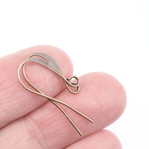 144 Antique Copper Plated Earring Wires Matte Dark Copper Plated Earring Findings Tall French Hooks Earring Hooks Wires FB1 immagine 4