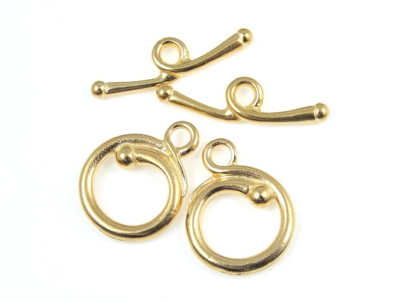 Gold Toggles TierraCast RENAISSANCE Clasp Set Bright Gold Clasp Findings Makers Collection PF2053 image 1
