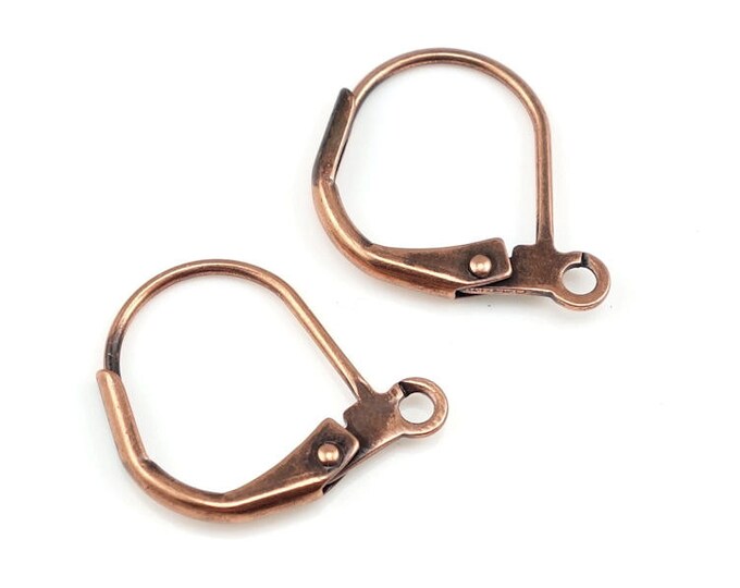 12 Antique Copper Earring Findings Copper Leverback Earrings Etsy