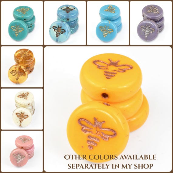 12mm Coin Light Pink Honey Bee Beads Pink Silk With Gold Wash