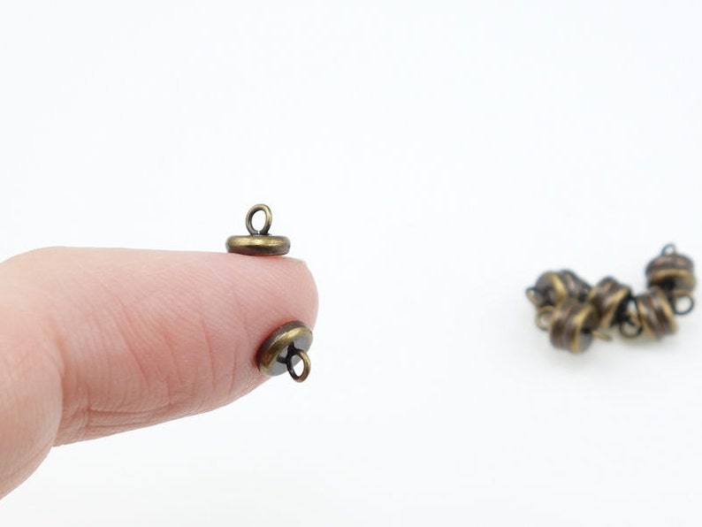 6 Antique Brass Magentic Clasp Findings Small Magnet Clasps Brass Clasps Bronze Clasp Brass Oxide Bronze Findings FSAB92 image 2