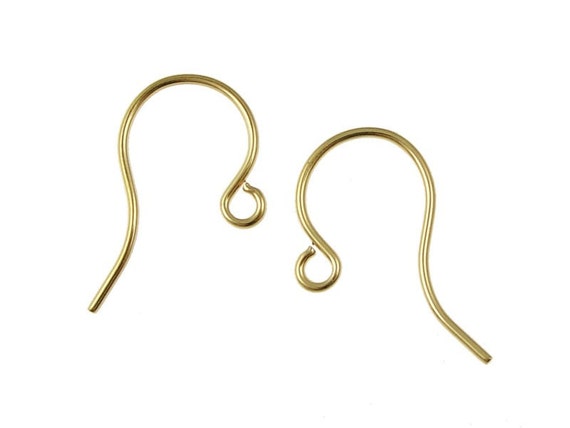 72 Gold Earring Wires Delicate 13mm Ear Findings Gold Plated Simple Earring  Hooks Gold Findings Ear Wires Fishhooks FS48 