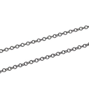 36 Gunmetal Chain Fine Cable Chain Skinny Thin Delicate Gun Metal Chain Loose Chain for Necklaces Jewelry Making Craft Supplies FSGMC3 image 1