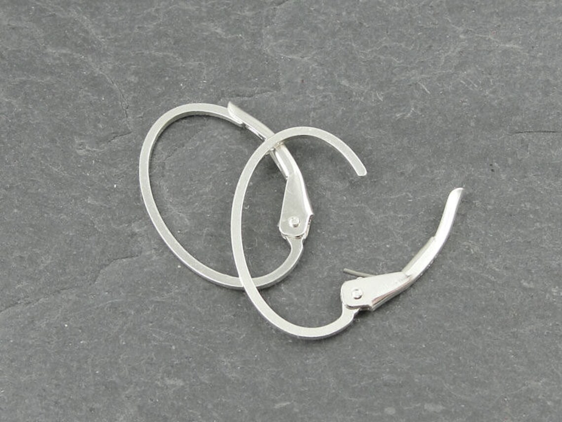 Sterling Silver Leverback Earring Findings Oval Etsy