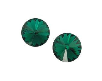 EMERALD 10.5mm Rivolis Swarovski Rivoli Stones 10.7mm Size 47ss Article 1122 11mm Emerald Green