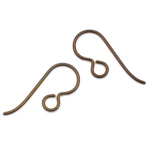 50 Dark Brown Niobium Ear Wires French Hooks Earring Wire Findings Hypoallergenic by TierraCast BULK BAG PH37 image 2
