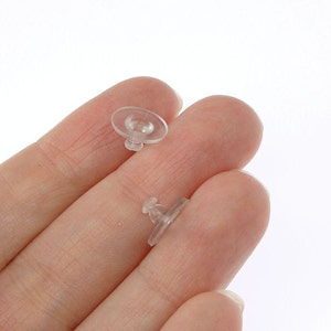 100 Large Comfort Clutches by TierraCast Soft Clear Rubber Earring Backs Ear Findings MB3 image 2