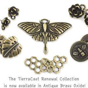 TierraCast Bee Button Clasp for Leather Jewelry Antique Copper Button Findings Honey Bee Summer Pollinator Closure P1987 image 9