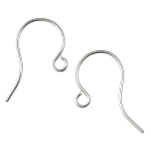 72 Silver Ear Findings Silver Earring Wires Silver Plated Basic Simple Earring Hooks Earring Findings Silver Findings FS47 image 1