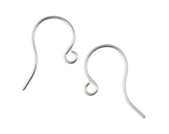 72 Silver Ear Findings - Silver Earring Wires - Silver Plated Basic Simple Earring Hooks - Earring Findings - Silver Findings (FS47)