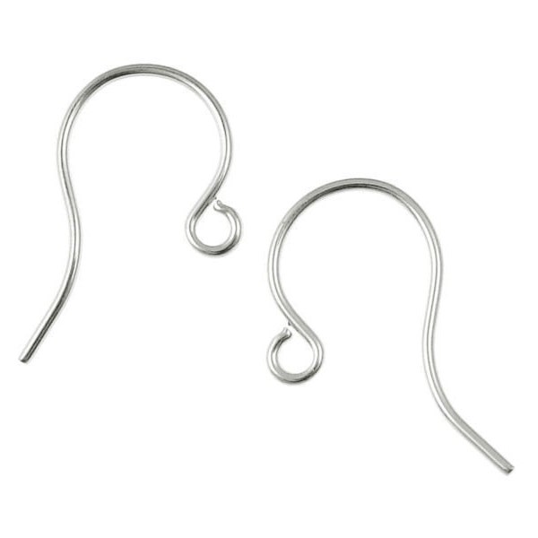 144 Silver Ear Findings - Silver Earring Wires - Silver Plated Basic Simple Earring Hooks - Earring Findings - Silver Findings (FS47)