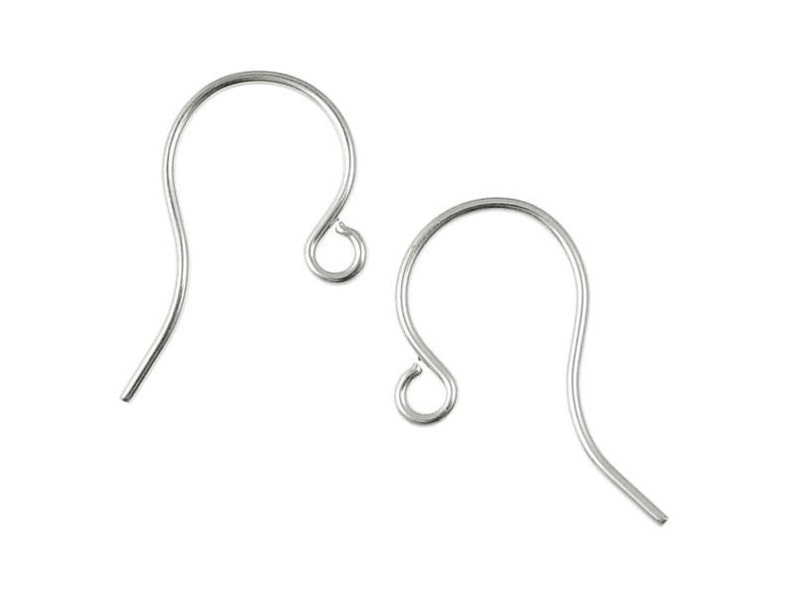 72 Silver Ear Findings Silver Earring Wires Silver Plated Basic Simple Earring Hooks Earring Findings Silver Findings FS47 image 1