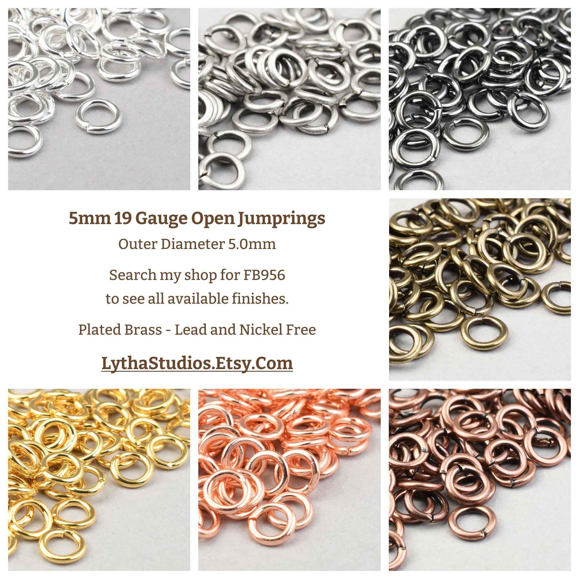 100 Pieces of 5mm 19 Gauge Jump Rings - BRIGHT GOLD Jumpring Findings ...