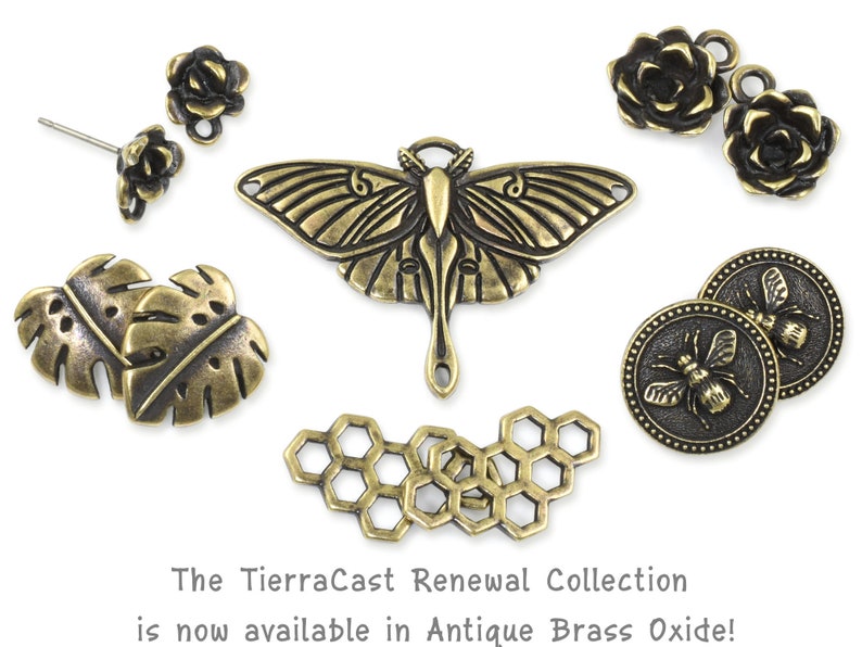 TierraCast Honeycomb Charms Bronze Jewelry Charms Antique Brass Charms of Bee Honey Combs Link Connectors for Jewelry Making P1972 image 6